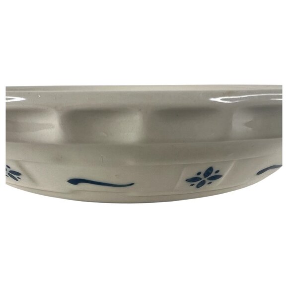 Longaberger Pottery Grandma Bonnies Woven Traditions Pie Plate Classic Blue 10” - Picture 2 of 7